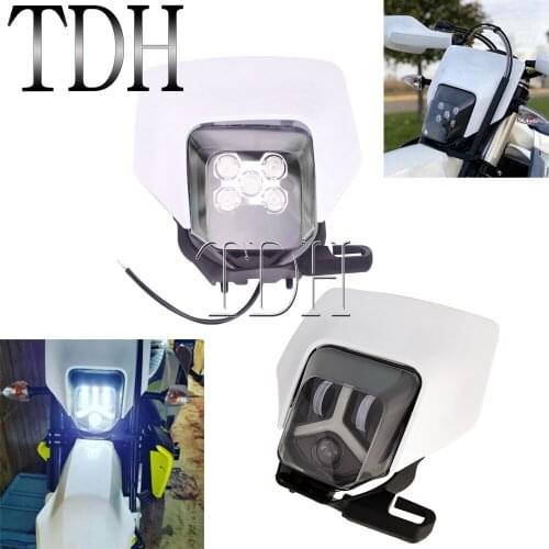 Supermoto Enduro Headlight Mask LED Running Light For FE TE 125 250 300 350 450 501 TE250 TE350 FE501 Dirt Bike Headlamp Fairing