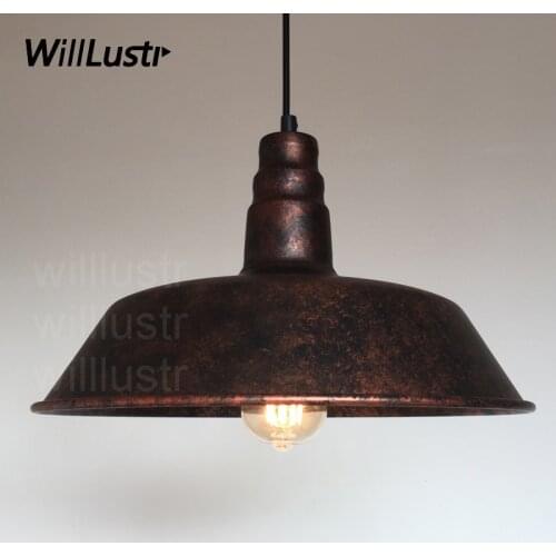 Vintage rust iron pendant light American Industrial loft hotel bar cafe restaurant dinning room Edison retro suspension lamp