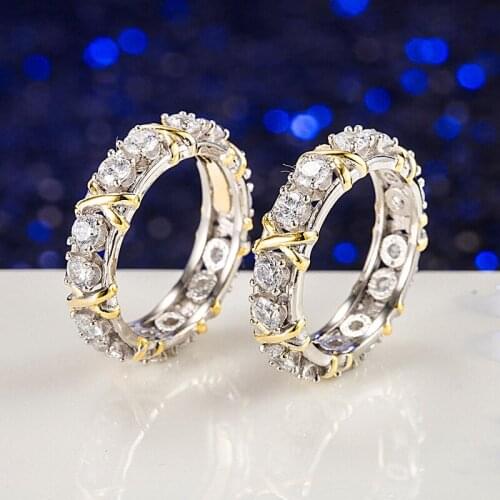 Luxury Shine Cubic Zirconia X Letter Rings for Women Geometry Cross Brand Ring KoreanTop Quality Statement Jewelry Z211