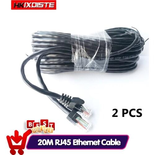 Value 2pcs 20M 65ft cat5 Ethernet Network Cable RJ45 Patch Outdoor Waterproof LAN Cable Wires For CCTV POE IP Camera System