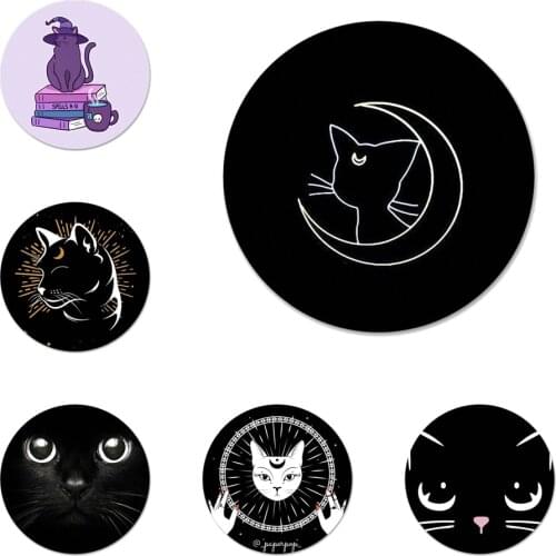Bad Witch and cat Badge Brooch Pin Accessories For Clothes Backpack Decoration gift