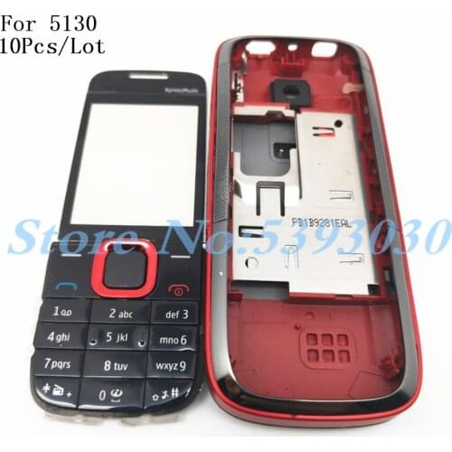 10Pcs/Lot Top Quality For Nokia 5130 Full housing +battery Back cover +English Keypad With Logo