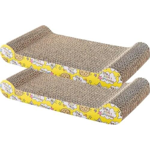 2 Pack, Cat Scratcher and Resting Lounge Pad, Great Cat Toy Made of Eco Friendly Recyclable Cardboard Material