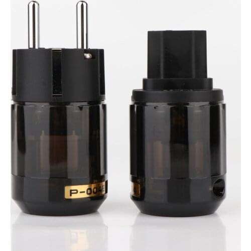 5Pairs P004E+C004 EUR AC Power plug Schuko plug IEC Connector HIFI Mains Power Plug