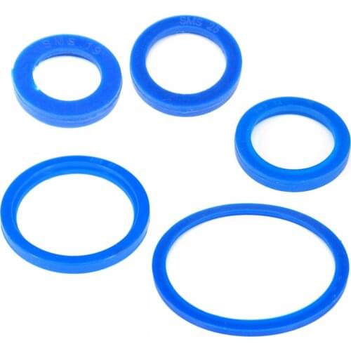 5pcs Fit 19mm To 108mm Sanitary SMS Socket Union Tube O/D Blue Silicone Flat Gasket Ring Washer