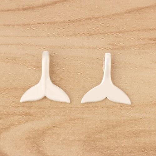 50 Pieces Tibetan Silver Mermaid Whale Tail Charms Pendants Beads for Bracelet Necklace Jewellery Making Findings 19x18mm