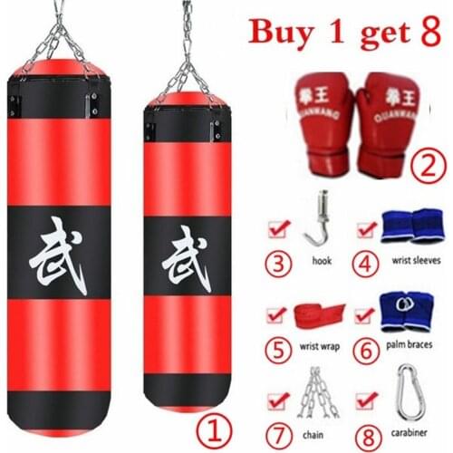8Pcs/Set Fitness Training Muay Thai Fight Sanda Training Punching Bag MMA Boxing Punching Bag Sport Kick Hanging Sandbag Set