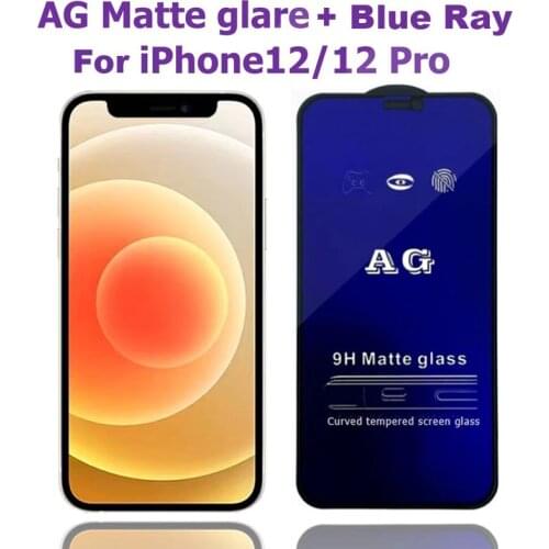 50pcs Anti glare For IPHONE 13/678 Plus/XR/XS MAX/12 PRO/11 pro Anti Blue Ray AG Matte 9D Full Tempered Glass Screen Protector