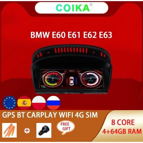 Android 10 System Carplay Car Multimedia Player For BMW E60 E61 E62 E90 E91 E92 2005-2012 WIFI 4G BT GPS Navi Radio 8 Core 4+64G