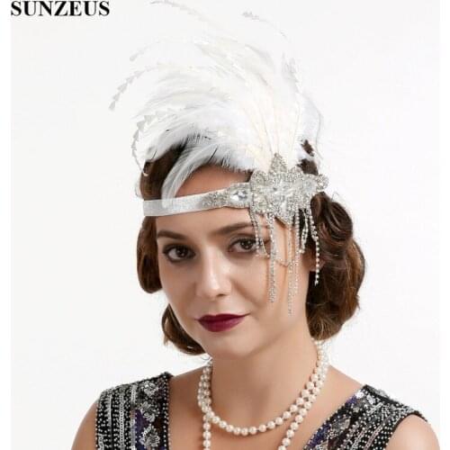 Beaded Tassel Women Fanscinators Headwear 2021 Feathers Red Wedding Hair Accessories wianek na glowe BQ012