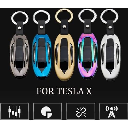 New Zinc Alloy Car Remote Smart Keyless Key Fob Cover Keychain Fit For Tesla X Accessories