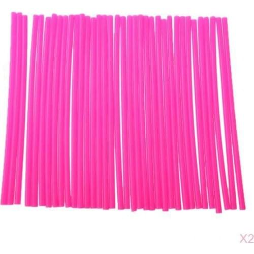72 pcs Universal Moto Dirt Bike Wheel Rim Spoke Skins Covers (19 to 21 inch / 48cm to 53cm) - Pink