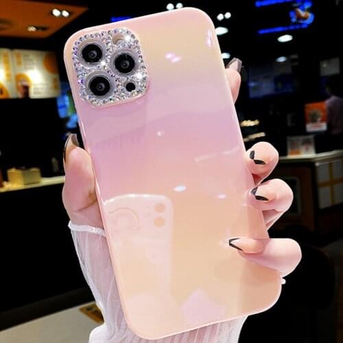 Camera Protection Diamond Glitter Bling Colorful Phone Case For iPhone 12 11 Pro Max XR X XS 8 7 Plus SE 20 Soft Back Cover
