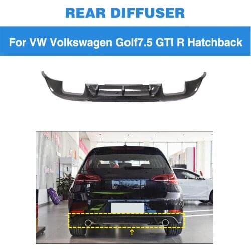 Carbon Fiber Rear Bumper Diffuser Lip Spoiler For VW Golf 7.5 R GTI 2D 4D MK7.5 Hatchback 2018-2020 Car Rear Bumper Diffuser