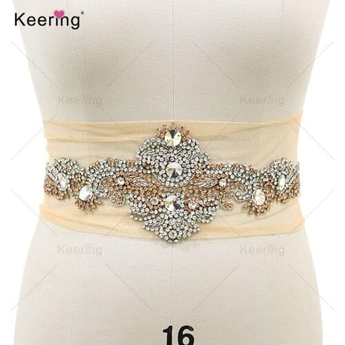 Elegant Hand-Made Rhinestone Appliqe For Wedding Belt WDP-279