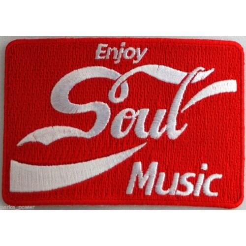 Hot! Enjoy Soul Music Iron on Patch, Ska, Northern Soul, Mod (Size is about 8.9 * 6.6 cm)