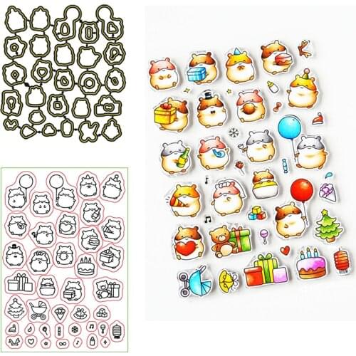 Hamster Celebration Clear Stamps Coordinating dies for DIY Scrapbooking Craft Card Transparent Stempels Silicone Seal New 2020