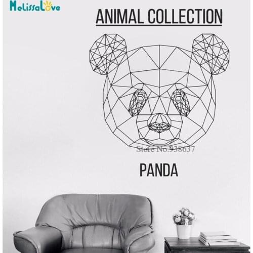 Animal Collection Panda Geometric Panda Head Wall Sticker Decal Bedroom Living Room Home Decor Removable Vinyl Wallpaper BB326