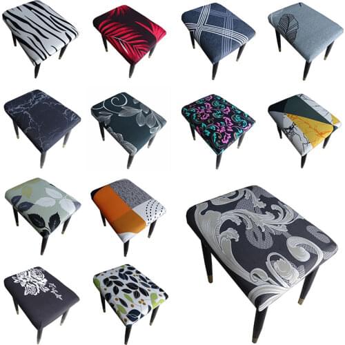 Beautiful Printed Stool Cover Soft Comfortable Elastic Rectangular Solid Color Stool Cover Dust Protective Stool Cover Wholesale