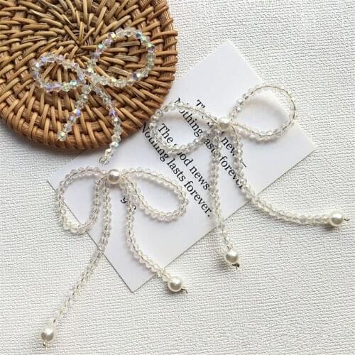 Min order 20pcs/lot AB color glass beads decoration Hand-woven cartoon bow shape charms diy jewelry earring/garment accessory