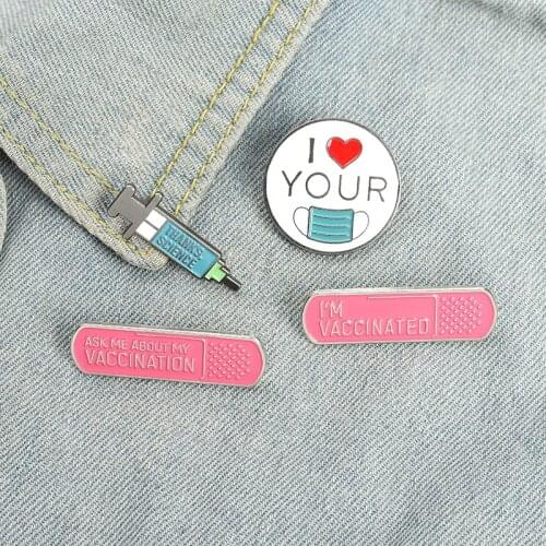 Cartoon Enamel Love Peace Medical Brooches Letter Scientific Medical Reagents Pins Lapel Badge Bag Gift For Kids Friends