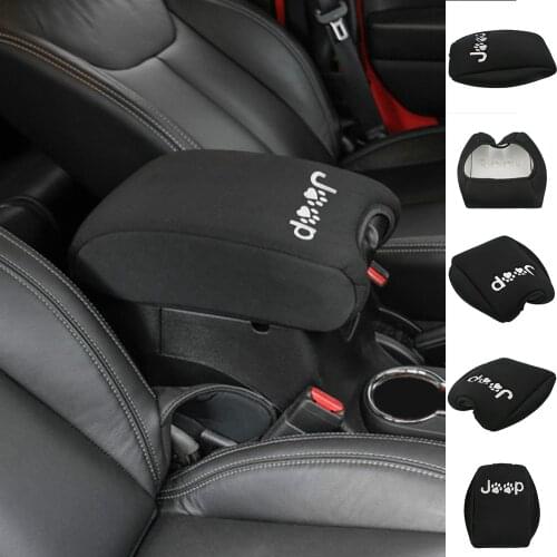 Neoprene Center Console Armrest Pad Cover Protector Cushion for Jeep Renegade 2011-2017 Auto Accessories JK Sahara