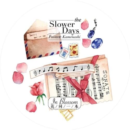 New Vintage Retro Slower Days Card Making Bullet Journal Masking Tape Adhesive Tape DIY Scrapbooking Sticker Label Washi Tapes