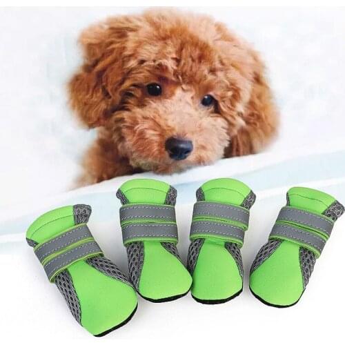 Pet Shoes Small Dog Walking Shoes Double Strap Design Luminous Soft Easy To Wear Not Easy To Drop Pet Supplies