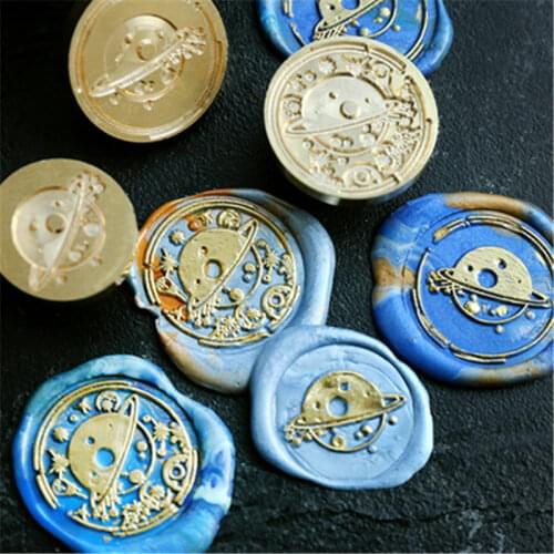 Interstellar Stamp Head Custom DIY Universe Planet Heads Space Wax Seal Stamps Postage Journal Package Wedding Gifts Envelope