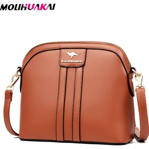 Casual Soft PU Leather Shoulder Bag Female 2021 New Luxury Handbag Female Bag Designer Large-Capacity Messenger Bags