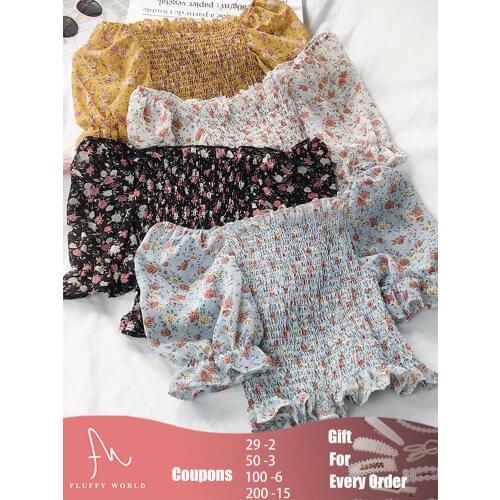 Suprise Vintage Floral Tops Shipped In Random Colors Crop Top Women Cute Women Clothing Vintage Short Sexy Top Women 2021