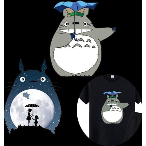 Iron on My Neighbor Totoro Patches for Clothing T-shirt Applique Heat Transfer Vinyl Cat Patch Clothes Stickers DIY Badge Decor