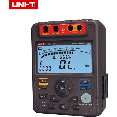 UNI-T UT513A intelligent Insulation Resistance Tester Meter 1000G ohm Large Transformers Generators High-Voltage Motors Tester