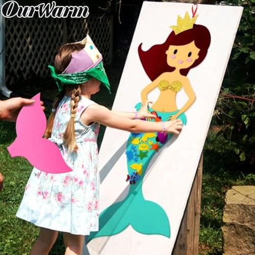 OurWarm Felt DIY Craft Mermaid Themed Birthday Party Supplies Handmade DIY Birthday Gift Toy for Kids Mermaid Party Decorations