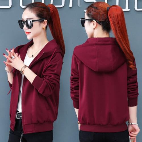 Women 2020 Spring Autumn New Casual Hoodies Jacket Female Fashion Pockets Long Sleeve Coats Ladies Casual Plus Size Clothing P14