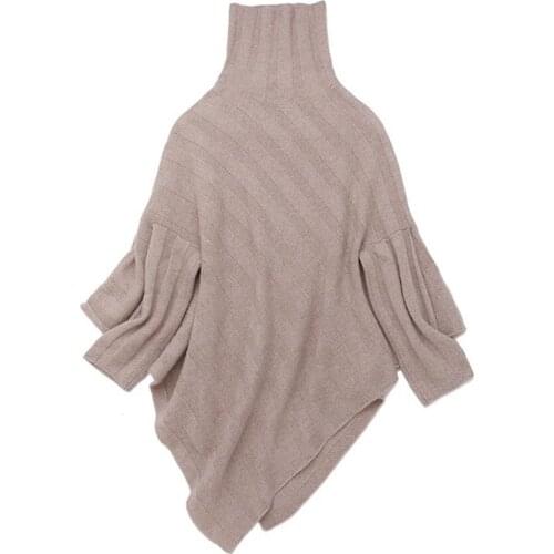 100%goat cashmere thick knit women fashion pullover style scarf pashmina poncho cloak turtle neck one size