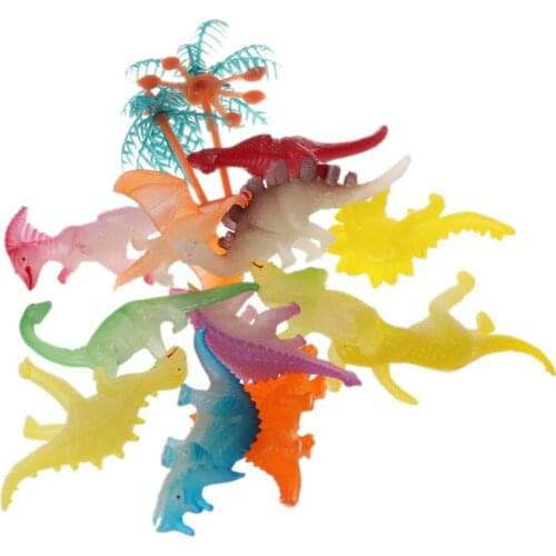 12pcs/set Glow In The Dark Luminous Jurassic Dinosaur Toy Model Toys Kids Christmas Gifts