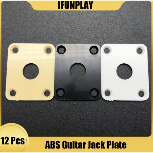 12/200pcs Dented Electric Guitar 6.35mm Output Jack Socket Square Plastic Plate for LP Electric Guitarra