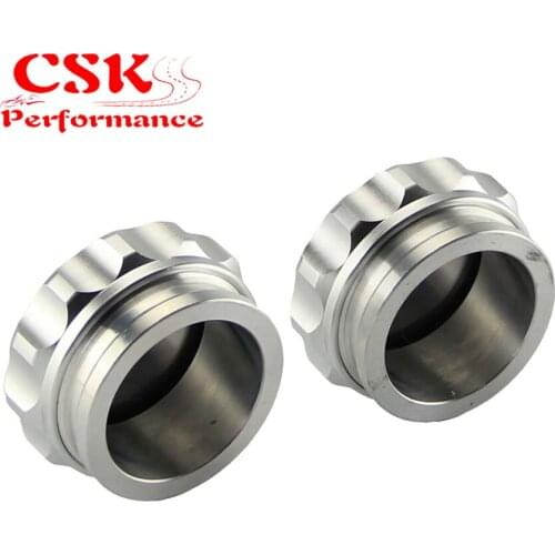 2 Pcs 2" 50.8mm Aluminium Weld On Filler Neck And Cap Oil, Fuel, Water Tank Silver / Black