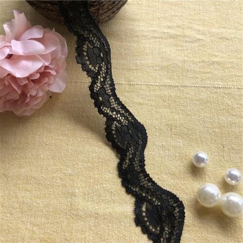 3.5cm S1207-1 black elastic lace fabric diy crafts sewing suppies decoration accessories for garments elastic lace trim