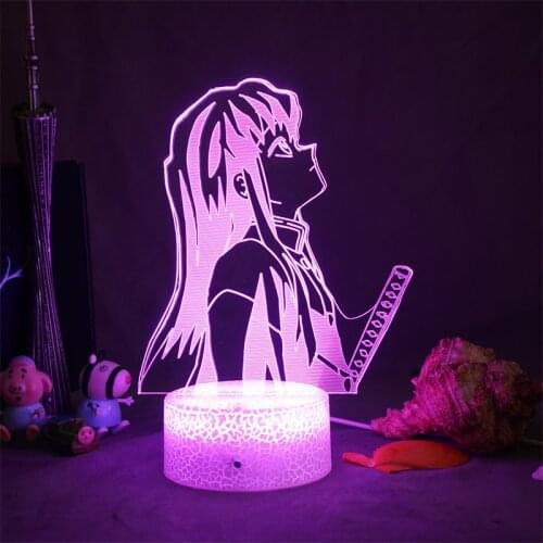 Manga Demon Slayer Kamado Nezuko 3D LED Night Light Desk Table Lamps Kimetsu No Yaiba Home Decoration Light Gift