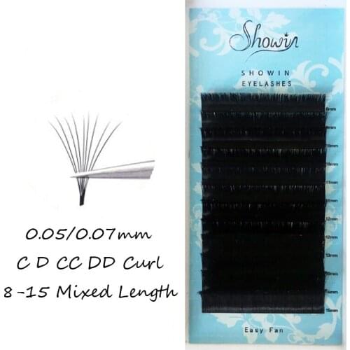 5Case Eyelashes 3D Mink Lashes Natural Extension Easyfan Lashes Individual Eyelash Extension Makeup Cilia Professional Faux Cils