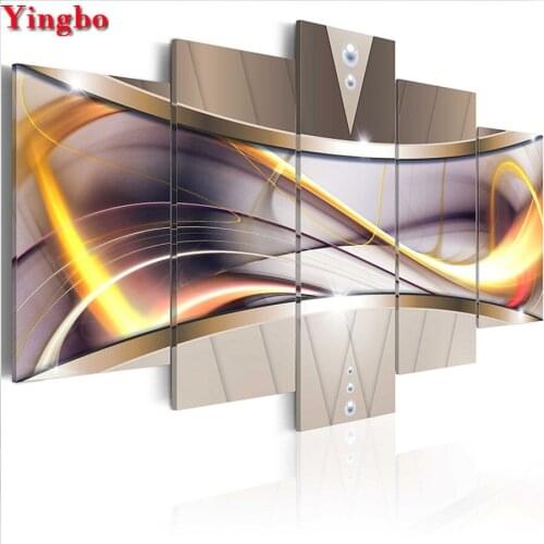 5 pieces,Abstract lines Modern Minimalist diy 5d diamond painting Accessories Decoration Home 3d embroidery beads cross stitch