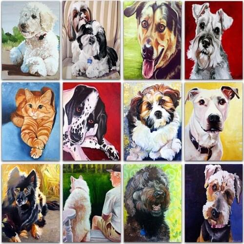 5D DIY Diamond Painting Kit animal Cartoon lovely dog cat Full Square&Round embroidery mosaic Cross stitch Paint home decor art