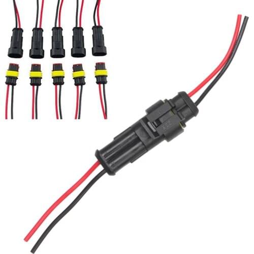 5 X 2 Pin Way Car Auto Waterproof Electrical Connector Plug Socket Wire Kit New