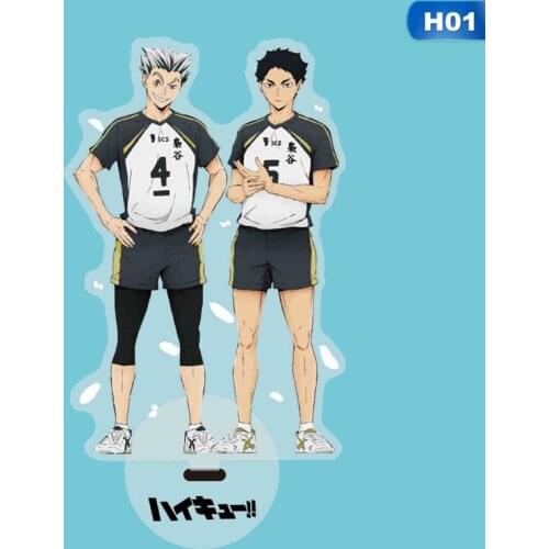 Anime Haikyuu!! Stand Figures Manga Figures Hinata Shoyo Yu Nishinoya Group Photo Acrylic Plate Models Desk Decor Ornaments 15cm