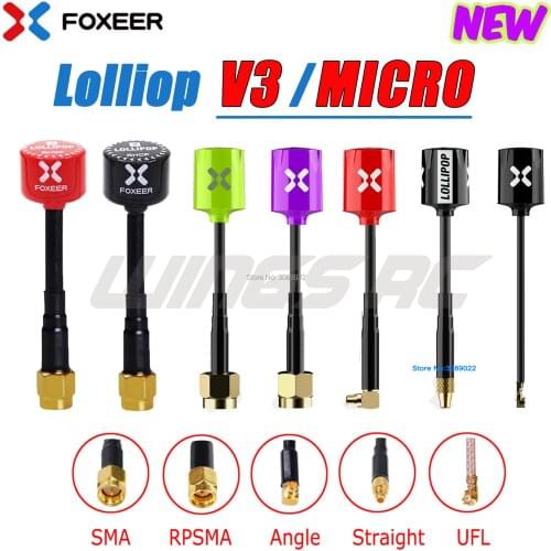 Upgraded Version Foxeer Antenna MICRO Lollipop V4 / V3 FPV Antenna 5.8G 2.3Dbi Omni RHCP SMA RPSMA UFL MMCX For FPV Racing Drone