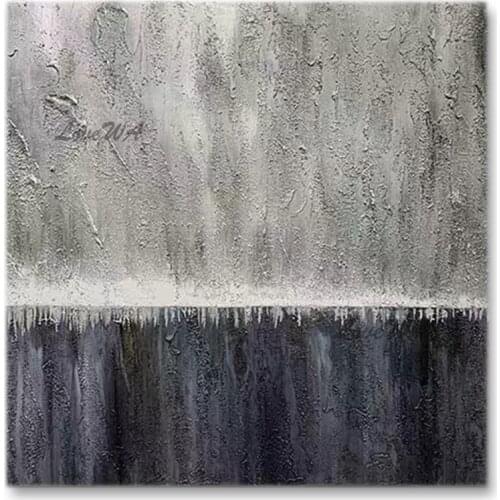 Black Design Abstract Texture Acrylic Canvas Wall Art 100% Hand-painted Unframed Modern Oil Painting For Home Living Room Decor