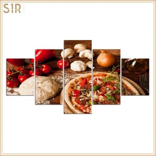 Food Restaurant Hotel Decoration Wall Art HD Five Poster Printing Oil Painting Home Mural Delicious Poster For Dining Room Decor