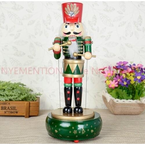 32cm wooden nutcracker music box birthday honey music box gift 6pcs/lot